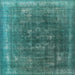 Square Mid-Century Modern Light Sea Green Oriental Rug, urb3147