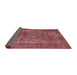 Sideview of Mid-Century Modern Fire Brick Red Oriental Rug, urb3148