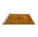 Sideview of Machine Washable Oriental Yellow Industrial Rug, wshurb3148yw