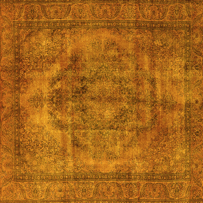 Square Machine Washable Oriental Yellow Industrial Rug, wshurb3148yw