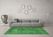 Machine Washable Oriental Emerald Green Industrial Area Rugs in a Living Room,, wshurb3148emgrn