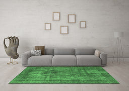 Machine Washable Oriental Emerald Green Industrial Area Rugs in a Living Room,, wshurb3148emgrn