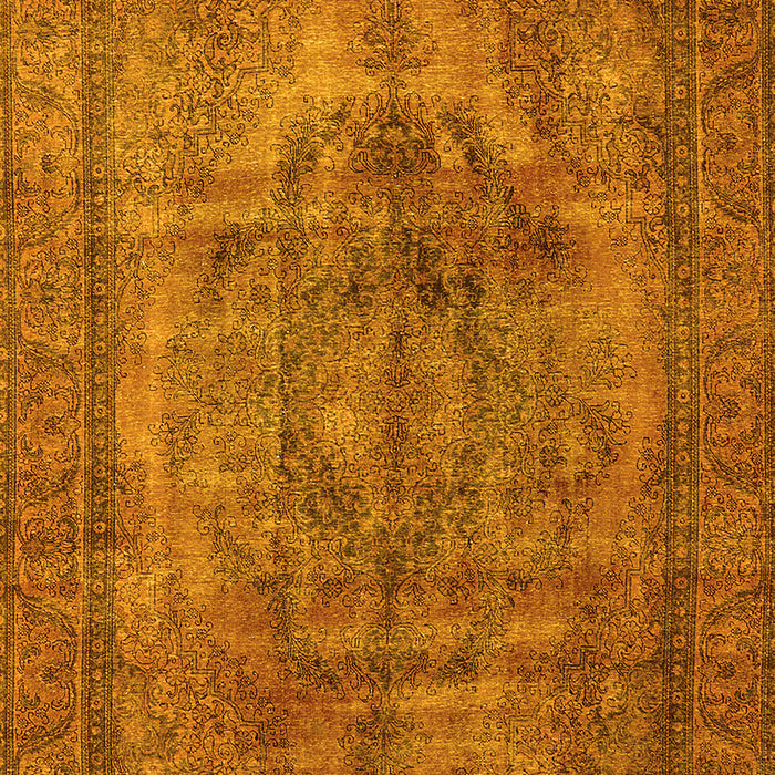 Machine Washable Oriental Yellow Industrial Rug, wshurb3148yw