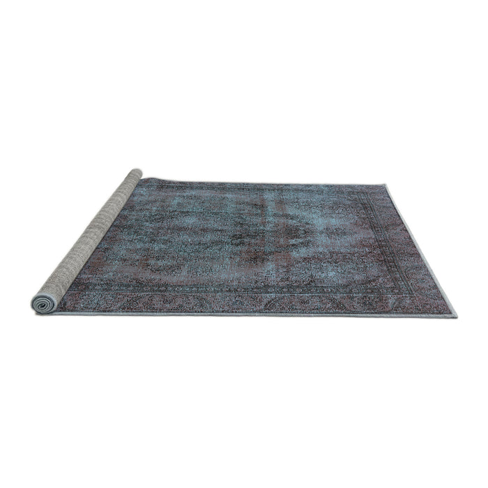 Sideview of Machine Washable Oriental Light Blue Industrial Rug, wshurb3148lblu