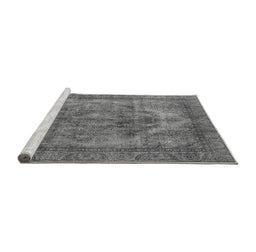 Sideview of Machine Washable Oriental Gray Industrial Rug, wshurb3148gry