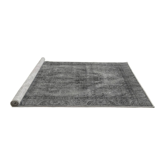 Sideview of Machine Washable Oriental Gray Industrial Rug, wshurb3148gry