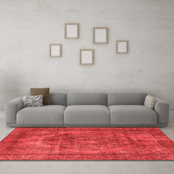 Industrial Red Washable Rugs