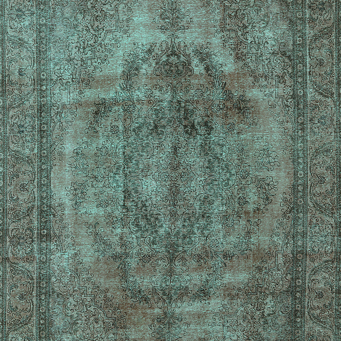 Machine Washable Oriental Turquoise Industrial Area Rugs, wshurb3148turq