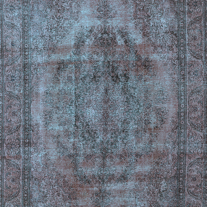 Machine Washable Oriental Light Blue Industrial Rug, wshurb3148lblu