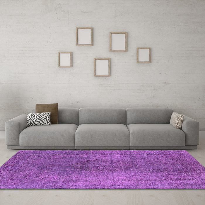 Machine Washable Oriental Pink Industrial Rug in a Living Room, wshurb3149pnk