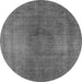 Round Oriental Gray Industrial Rug, urb3149gry