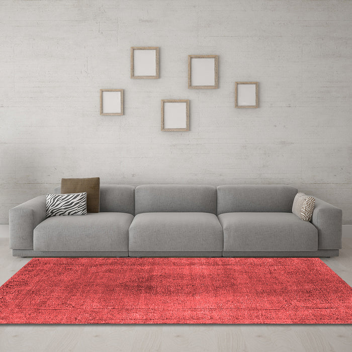 Industrial Red Washable Rugs