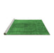 Sideview of Machine Washable Oriental Emerald Green Industrial Area Rugs, wshurb3149emgrn