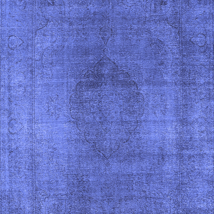 Machine Washable Oriental Blue Industrial Rug, wshurb3149blu