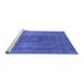 Sideview of Machine Washable Oriental Blue Industrial Rug, wshurb3149blu