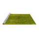 Sideview of Machine Washable Oriental Yellow Industrial Rug, wshurb3149yw