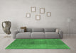 Machine Washable Oriental Emerald Green Industrial Area Rugs in a Living Room,, wshurb3149emgrn