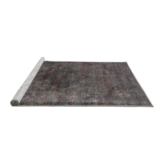 Sideview of Machine Washable Industrial Modern Western Charcoal Gray Rug, wshurb3150