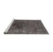 Sideview of Machine Washable Industrial Modern Western Charcoal Gray Rug, wshurb3150