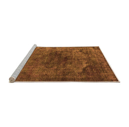 Sideview of Machine Washable Oriental Orange Industrial Area Rugs, wshurb3150org