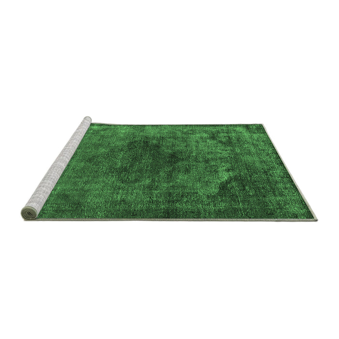 Sideview of Machine Washable Oriental Emerald Green Industrial Area Rugs, wshurb3150emgrn