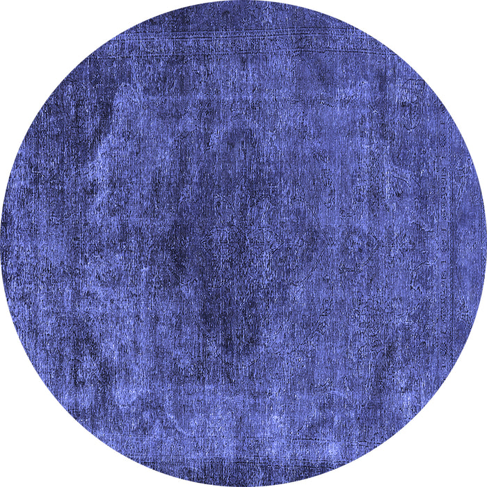 Round Oriental Blue Industrial Rug, urb3150blu