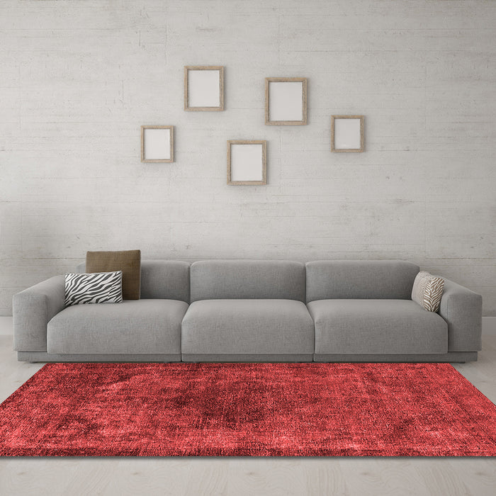 Industrial Red Washable Rugs