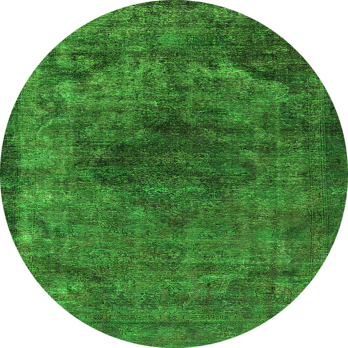 Round Oriental Green Industrial Rug, urb3150grn