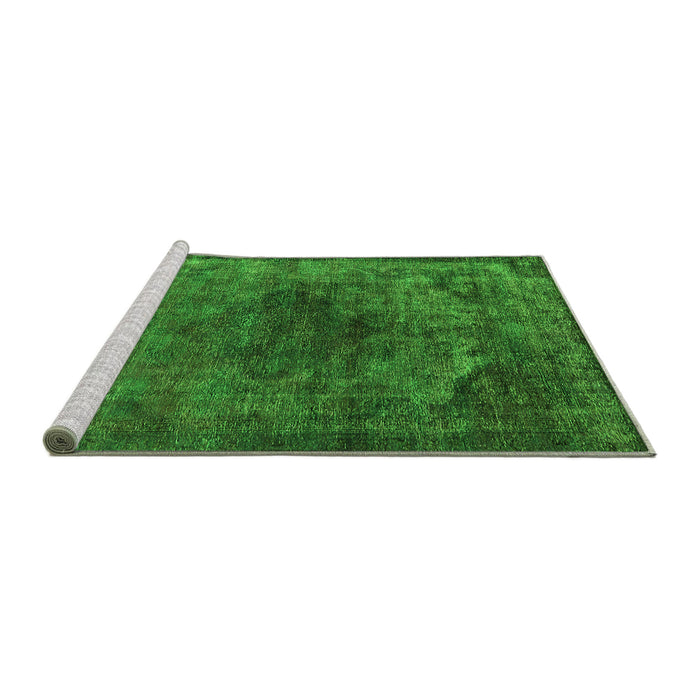 Sideview of Machine Washable Oriental Green Industrial Area Rugs, wshurb3150grn