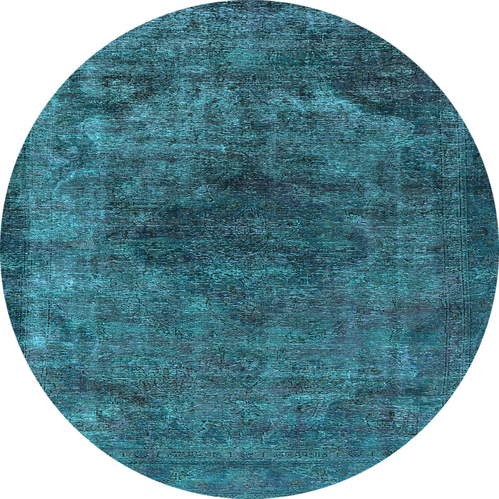 Round Oriental Light Blue Industrial Rug, urb3150lblu