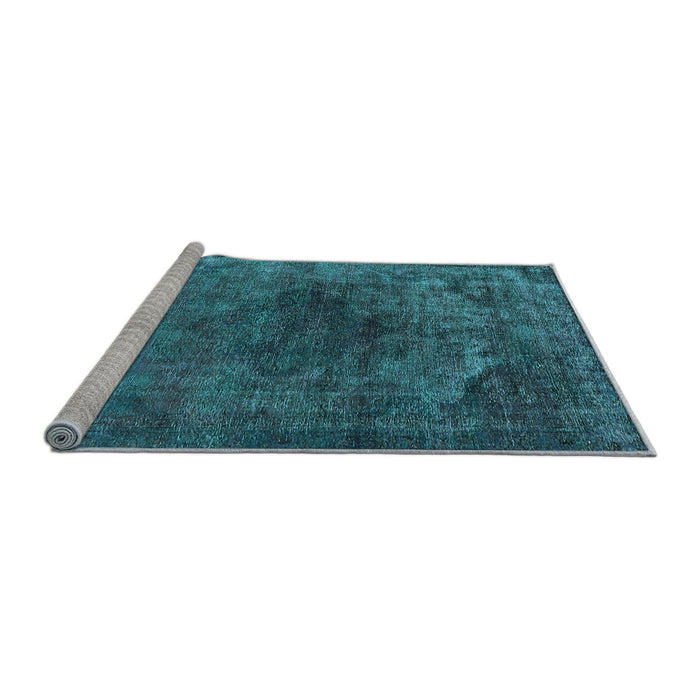 Sideview of Machine Washable Oriental Light Blue Industrial Rug, wshurb3150lblu
