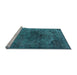 Sideview of Machine Washable Oriental Light Blue Industrial Rug, wshurb3150lblu