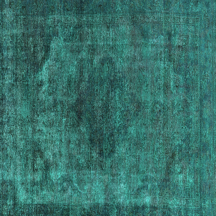 Square Oriental Turquoise Industrial Rug, urb3150turq
