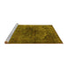 Sideview of Machine Washable Oriental Yellow Industrial Rug, wshurb3150yw