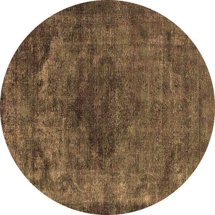 Round Oriental Brown Industrial Rug, urb3150brn