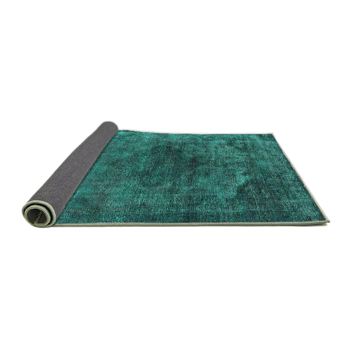Sideview of Oriental Turquoise Industrial Rug, urb3150turq