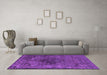 Machine Washable Oriental Purple Industrial Area Rugs in a Living Room, wshurb3150pur