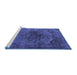 Sideview of Machine Washable Oriental Blue Industrial Rug, wshurb3150blu