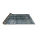 Sideview of Mid-Century Modern Light Slate Gray Oriental Rug, urb3151