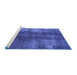 Sideview of Machine Washable Oriental Blue Industrial Rug, wshurb3151blu