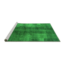 Sideview of Machine Washable Oriental Green Industrial Area Rugs, wshurb3151grn