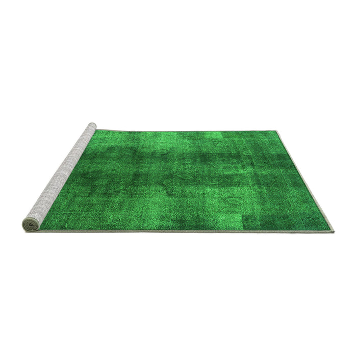 Sideview of Machine Washable Oriental Green Industrial Area Rugs, wshurb3151grn