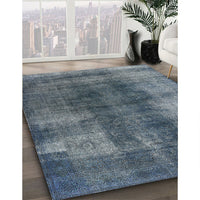 Mid-Century Modern Light Slate Gray Oriental Rug, urb3151