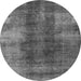 Round Oriental Gray Industrial Rug, urb3151gry