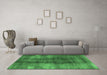 Machine Washable Oriental Emerald Green Industrial Area Rugs in a Living Room,, wshurb3151emgrn