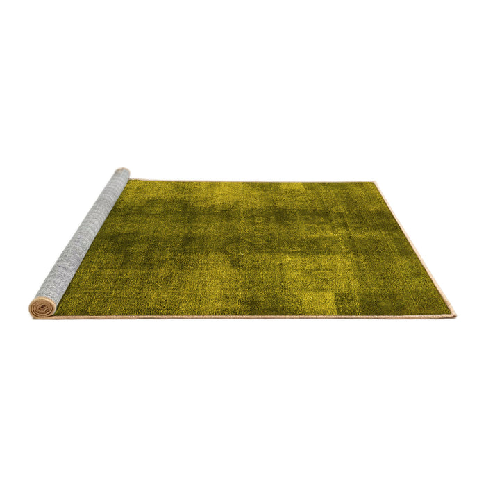 Sideview of Machine Washable Oriental Yellow Industrial Rug, wshurb3151yw
