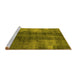 Sideview of Machine Washable Oriental Yellow Industrial Rug, wshurb3151yw