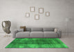 Machine Washable Oriental Green Industrial Area Rugs in a Living Room,, wshurb3151grn