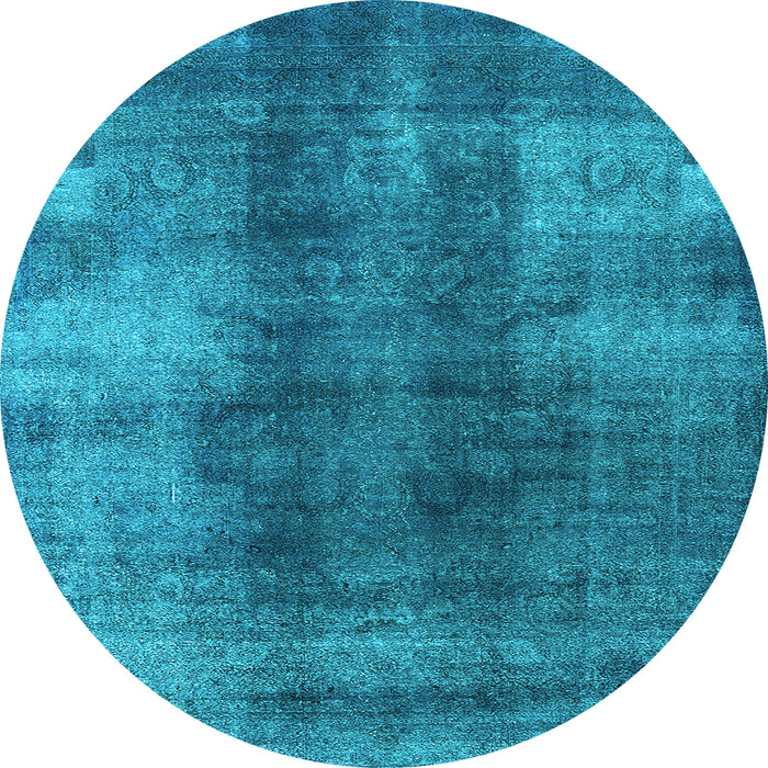 Round Oriental Light Blue Industrial Rug, urb3151lblu