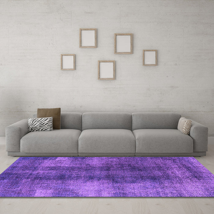 Machine Washable Oriental Purple Industrial Area Rugs in a Living Room, wshurb3151pur